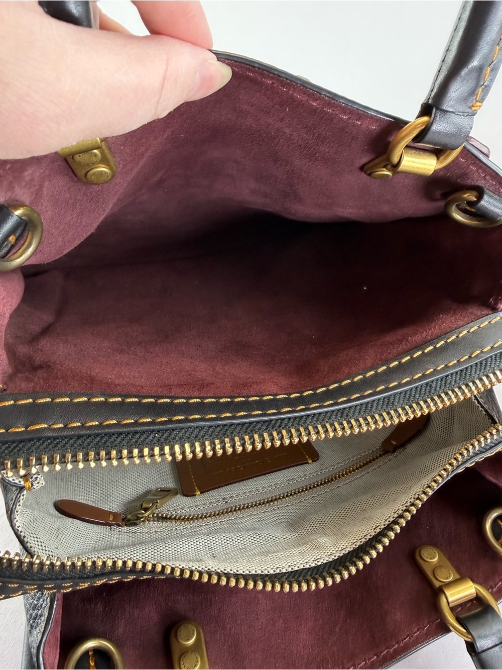 Coach 1941 Rogue Shoulder Bag 25 with Tea Rose Appliqué - Picture 5 of 15
